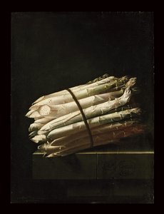 Ainda vida de espargos, 1699 (óleo sobre papel colocado no painel)